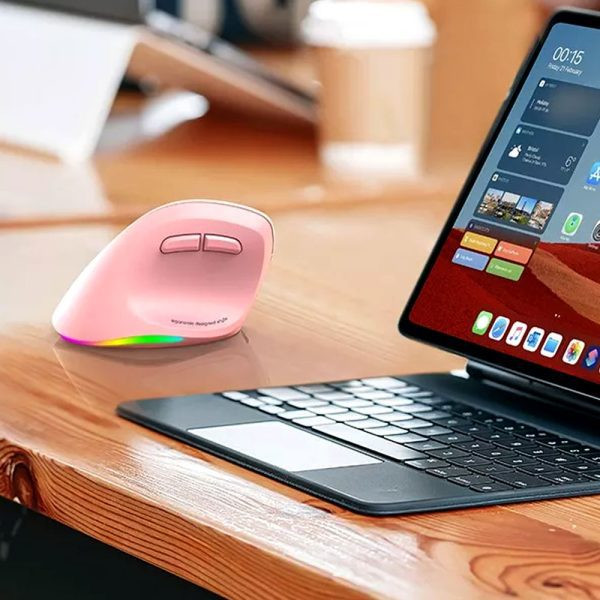 Ergonomski punjivi bežični bluetooth miš za dešnjake MEETION BTM010R rozi