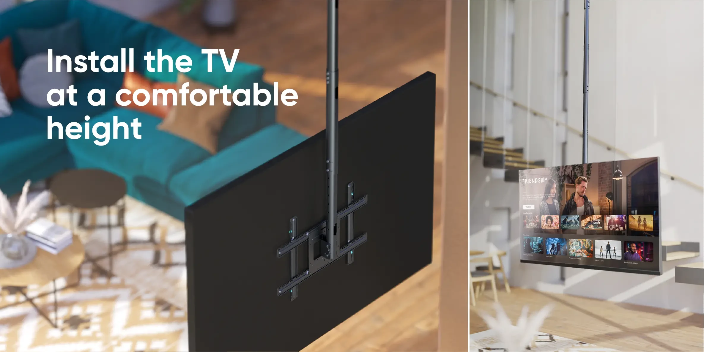 Stropni nosač za  TV 32 80" 68KG ONKRON N2L-B