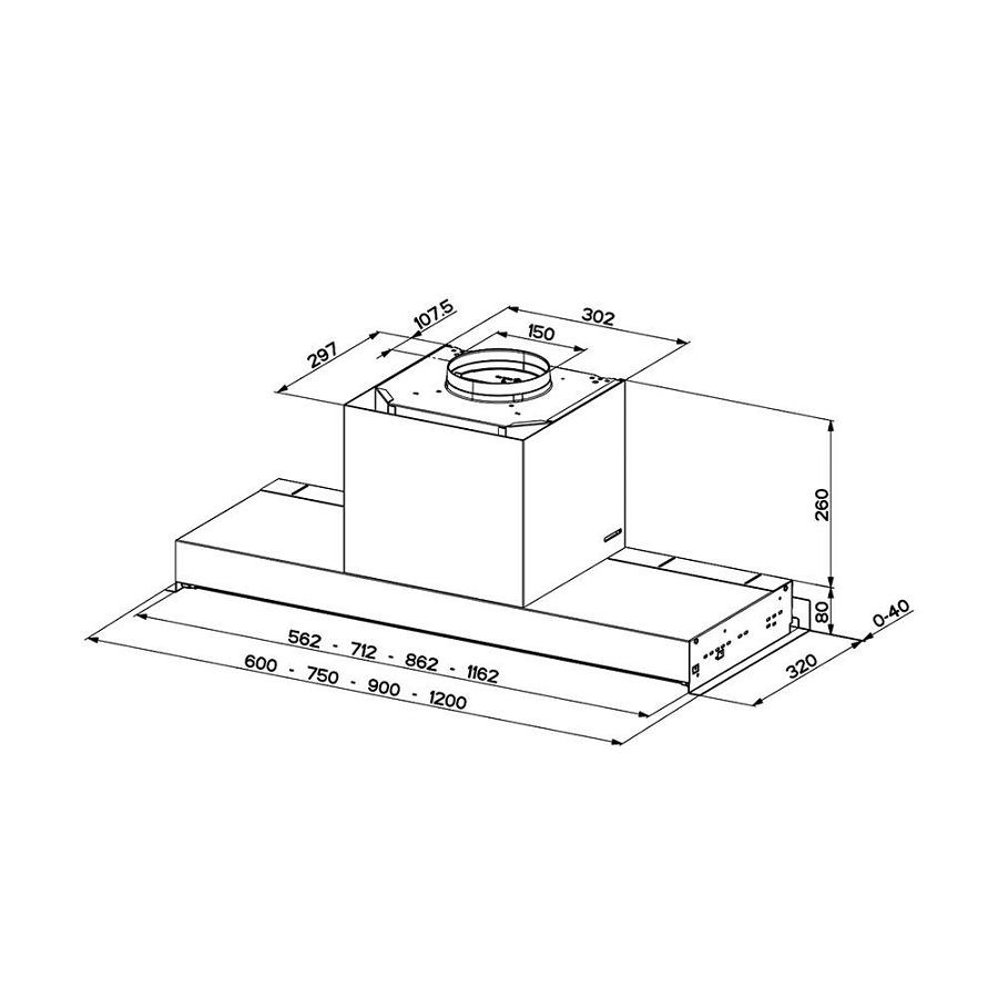 Potpuno ugradbena kuhinjska napa FABER In-Nova Premium BK MA90