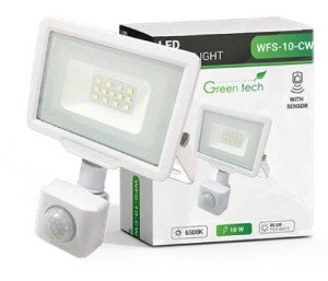 LED reflektor sa senzorom 10W 6000K IP65 85lm GREEN TECH