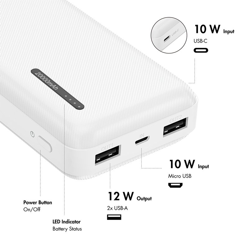 Prijenosni punjač powerbank LOGILINK  20000mAh PA0323W