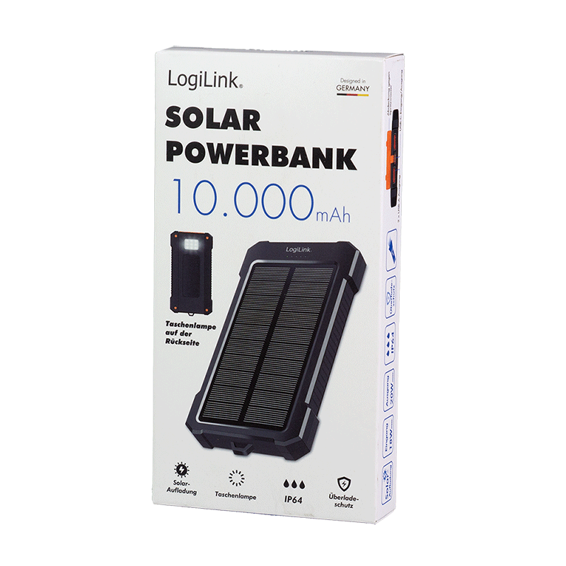 Solarni prijenosni punjač powerbank 20W 10000mAh LOGILINK PA0390
