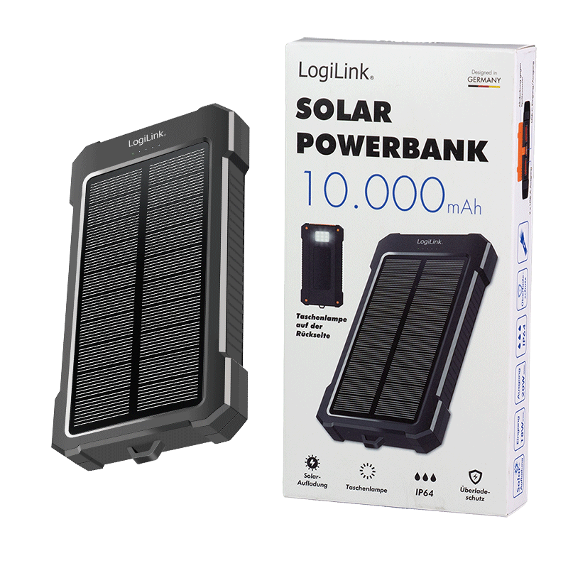 Solarni prijenosni punjač powerbank 20W 10000mAh LOGILINK PA0390