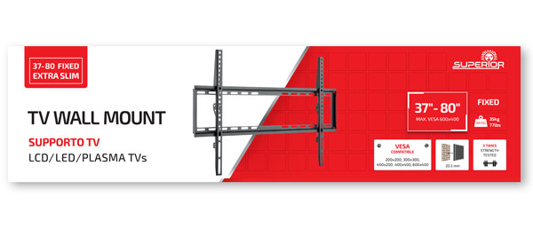 Fiksni nosač za TV 37-70" 35kg SUPERIOR SUPSTV006