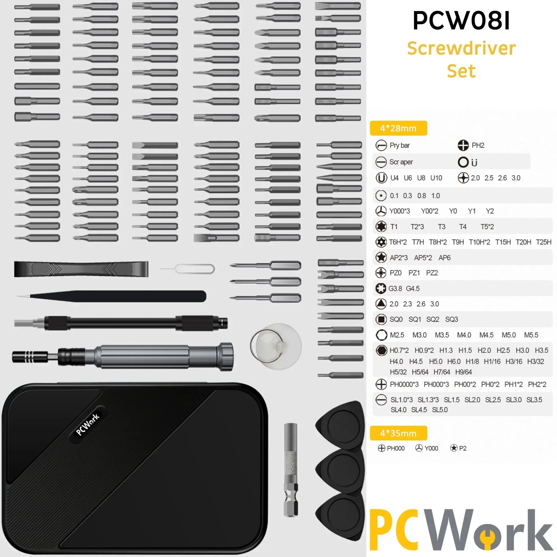 Set preciznih odvijača PC WORK PCW08I 130/1