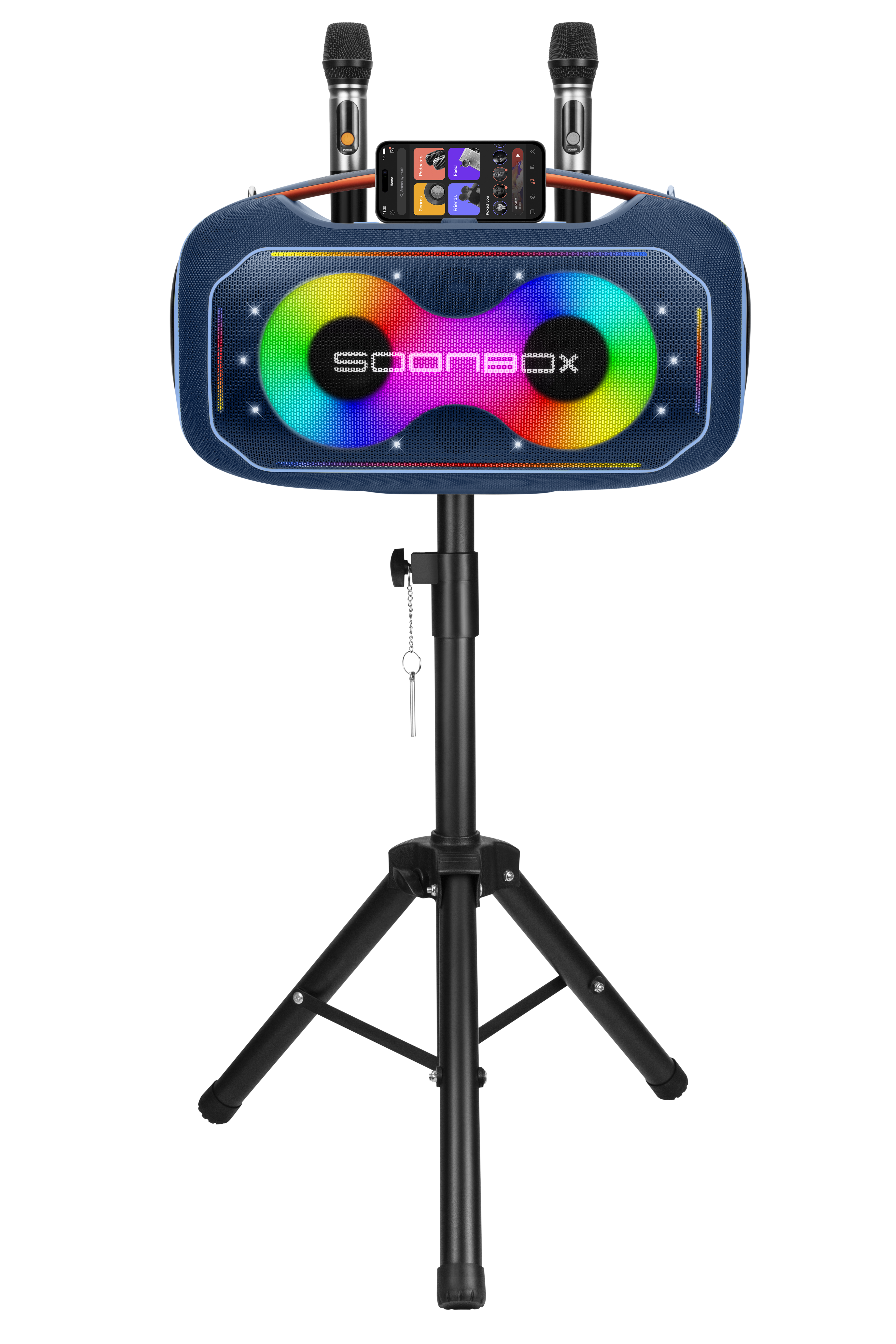 Prijenosni bluetooth zvučnik FM radio sa dva mikrofona i stalkom SOONBOX  S6300MAX