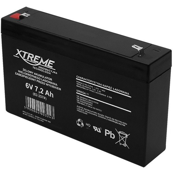 Akumulatorska olovna baterija 6V 7.2Ah XTREME
