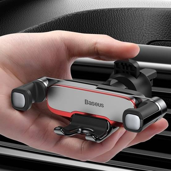 Ventilacijski auto nosač za telefon BASEUS crni