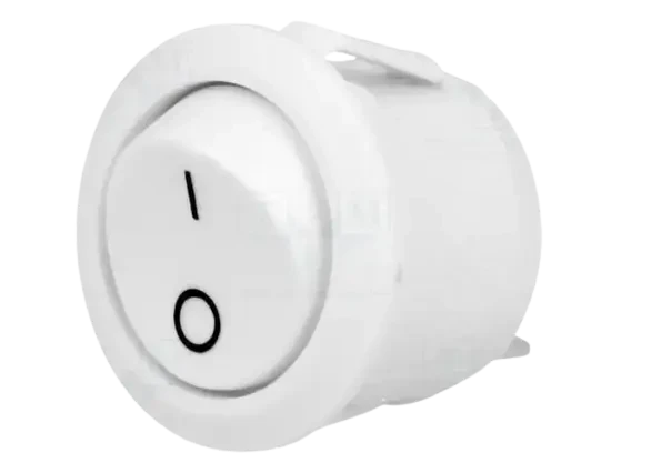 Rocker prekidač 10A 250V 20.2mm 2PIN bijeli