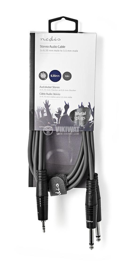Mikrofonski kabal NEDIS  2x6.35mm na 3.5mm 1.5m