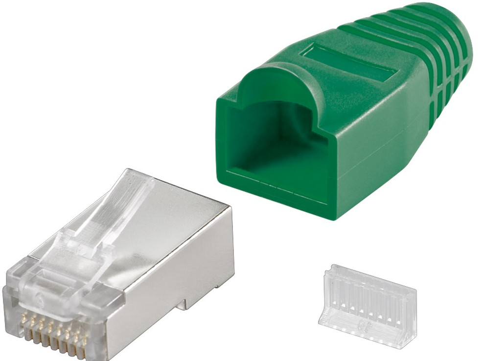 Mrežni konektor RJ45 CAT5e sa žaštitnom kapicom zeleni GOOBAY