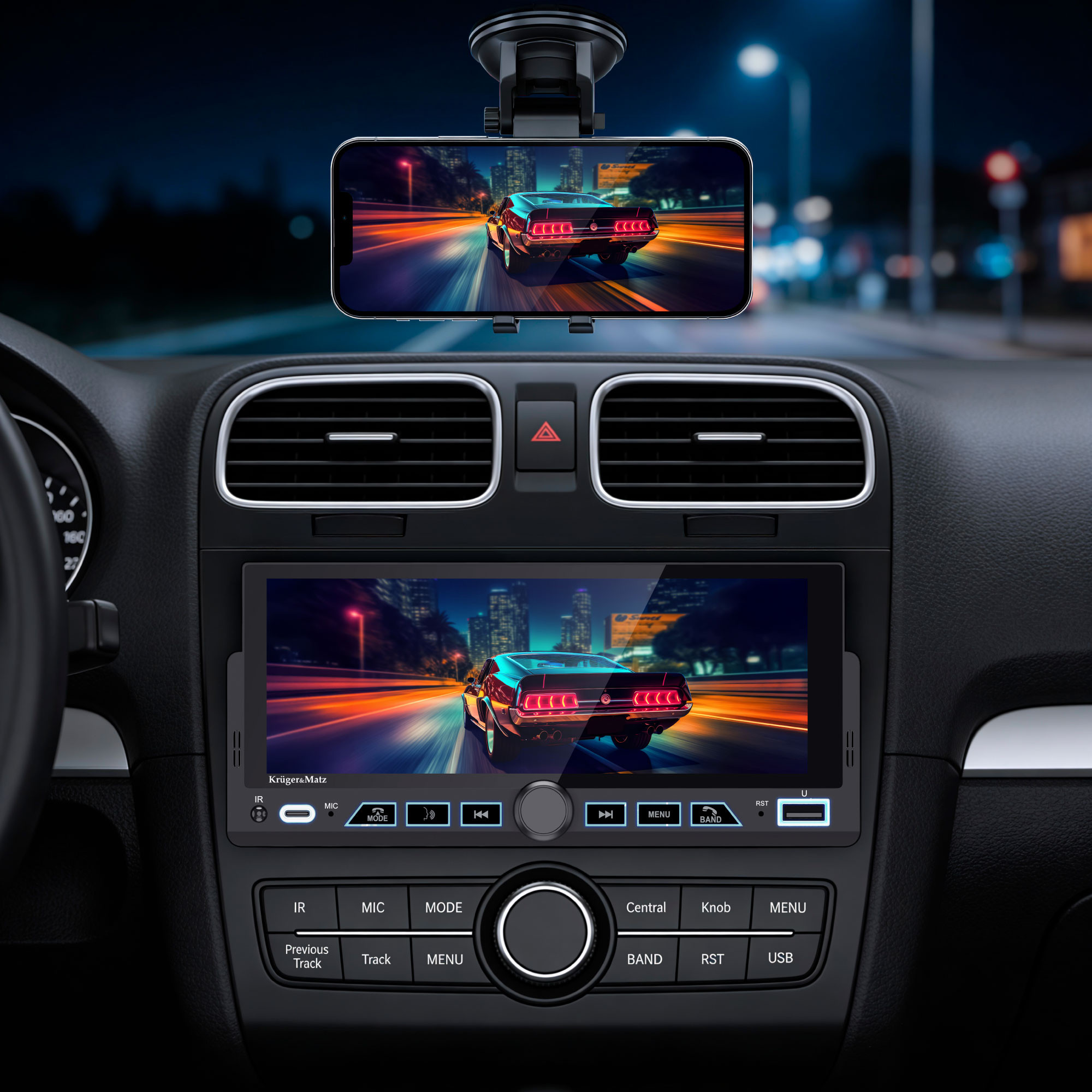 Android auto radio multimedija CarPlay KRUGER&MATZ KM2017 - slika 4