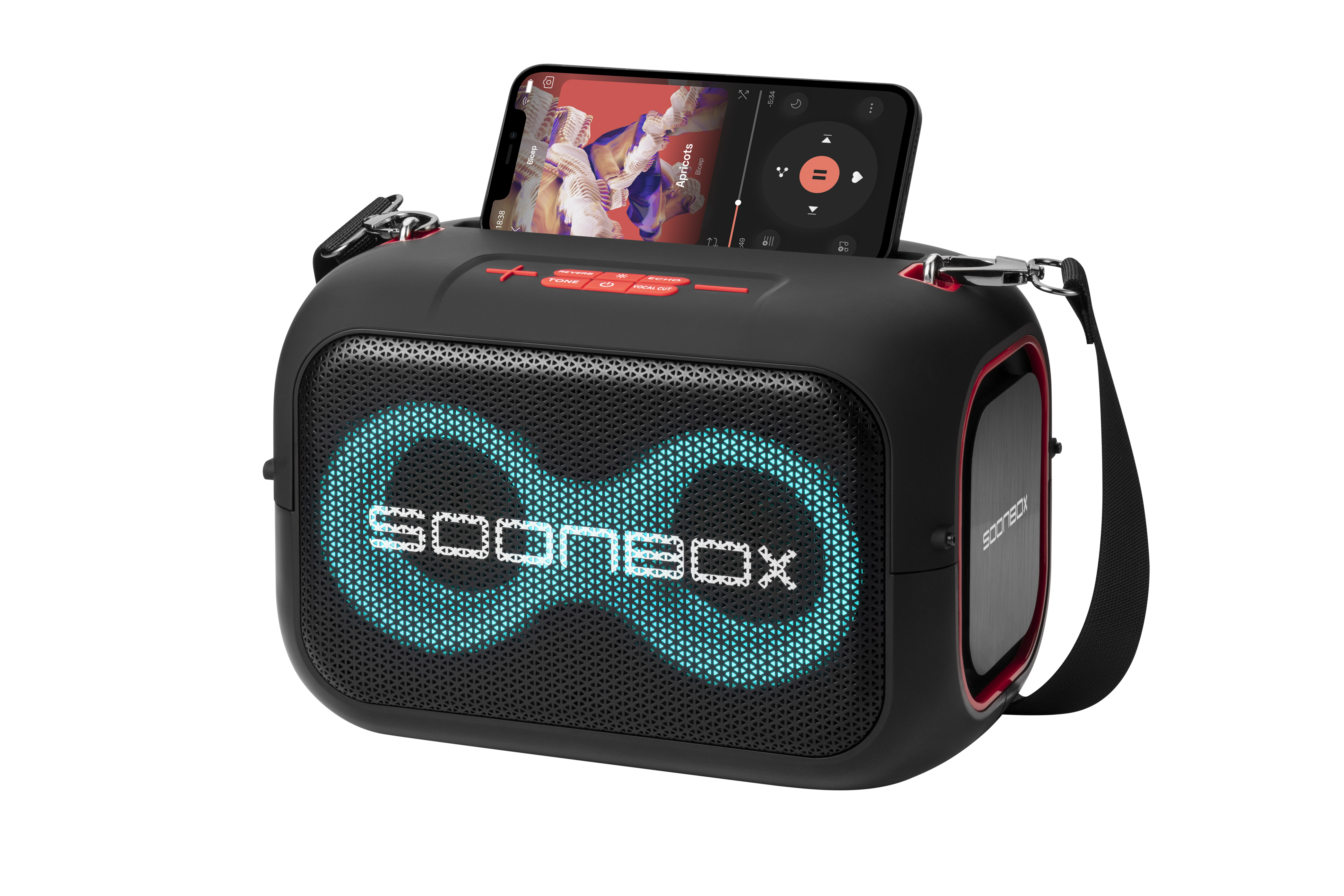 Prijenosni bluetooth karaoke zvučnik sa dva mikrofona SOONBOX S3000 crni - slika 5