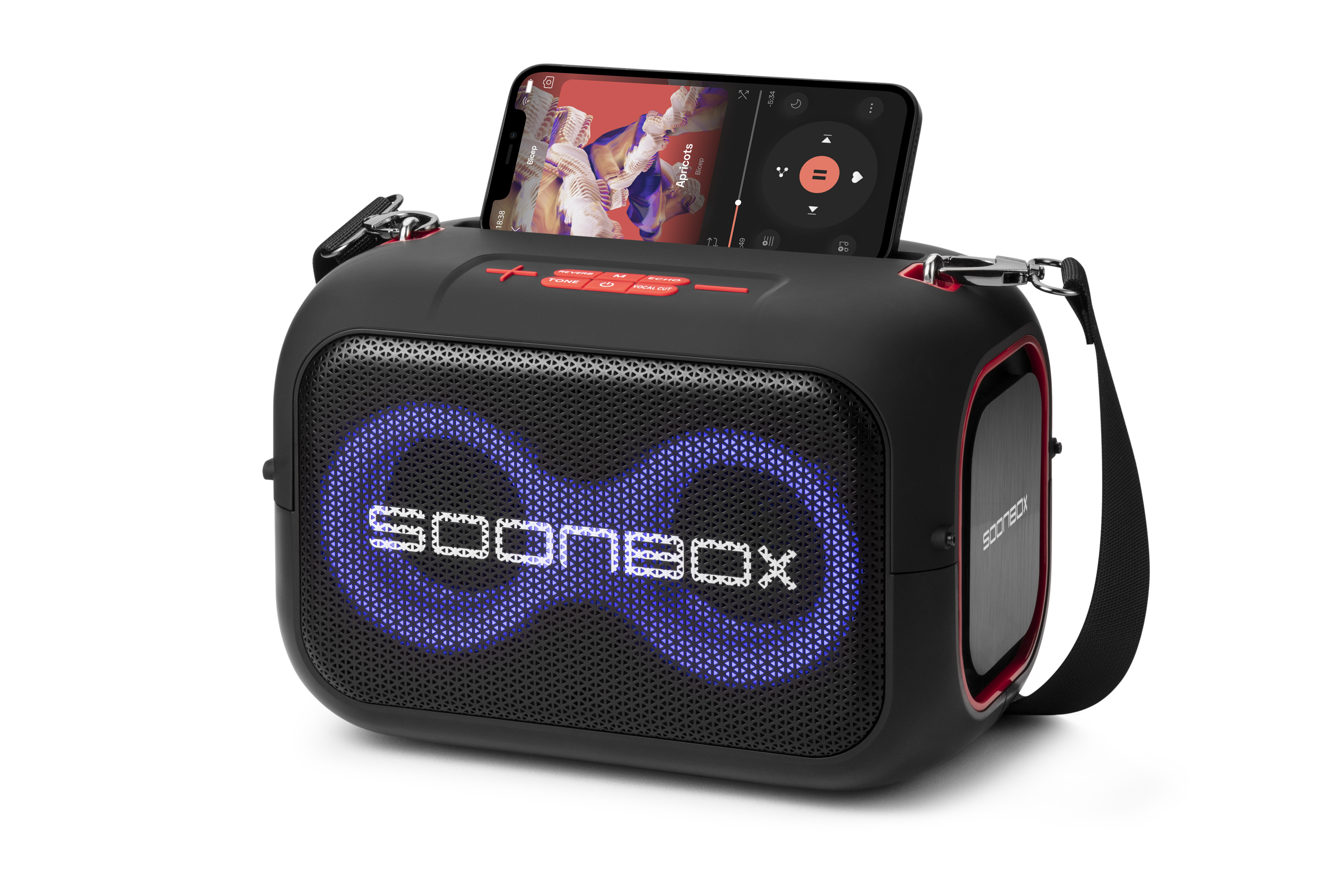 Prijenosni bluetooth karaoke zvučnik sa dva mikrofona SOONBOX S3000 crni - slika 6