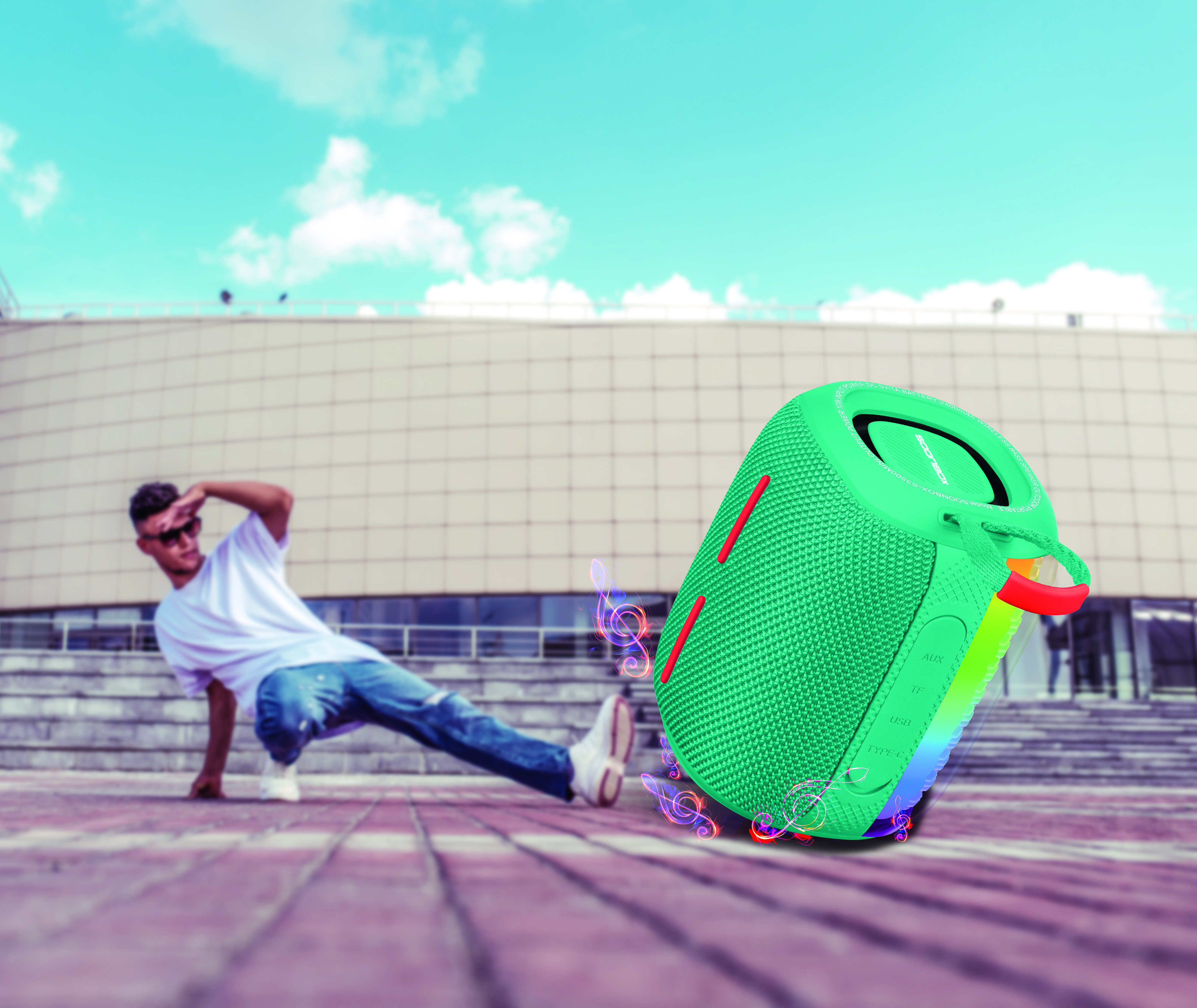 Prijenosni bluetooth zvučnik FM radio SOONBOX S3500MINI zeleni