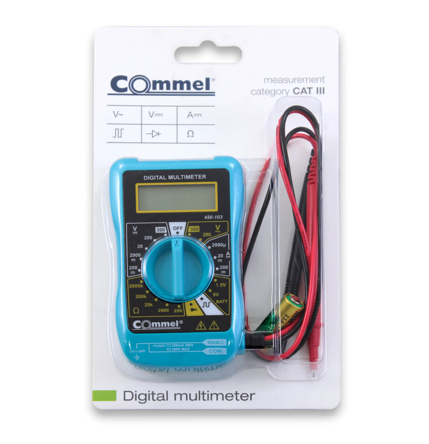 Digitalni multimetar COMMEL CAT III 300V 20A