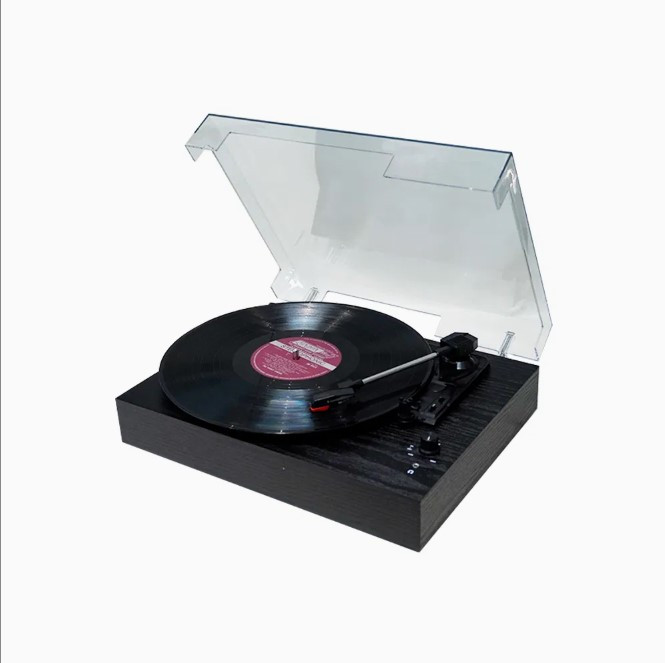 Elegantni retro drveni bluetooth gramofon sa poklopcem piano crni TR104