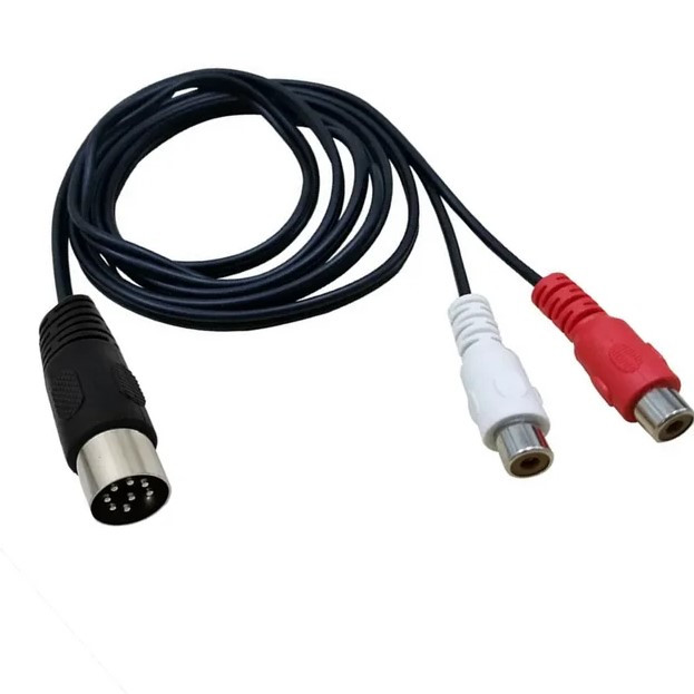 Audio kabal DIN8 na 2xRCA 1m