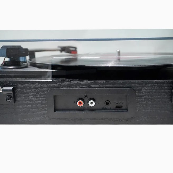 Elegantni retro drveni bluetooth gramofon sa poklopcem piano crni TR104