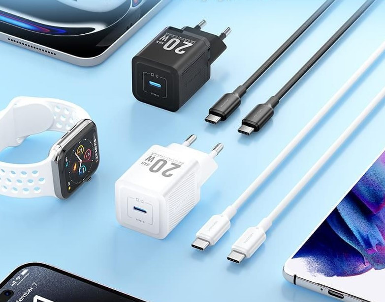 Punjač USB-C 20W sa USB-C kablom 1m VENTION bijeli - slika 2