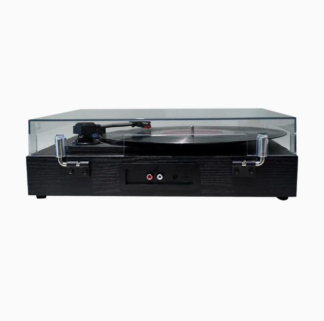 Elegantni retro drveni bluetooth gramofon sa poklopcem piano crni TR104