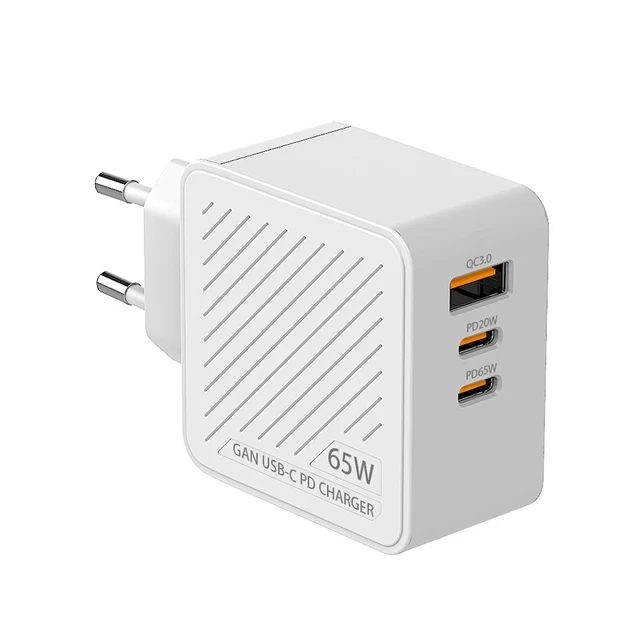 Univerzalni brzi punjač 65W 2xUSB-C 1xUSB-A