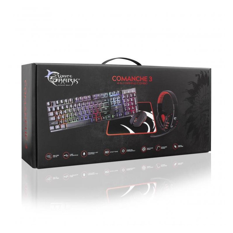 Gaming set tastatura + miš + podloga za miš + slušalice WHITE SHARK GC-4104 Comanche-3 4/1