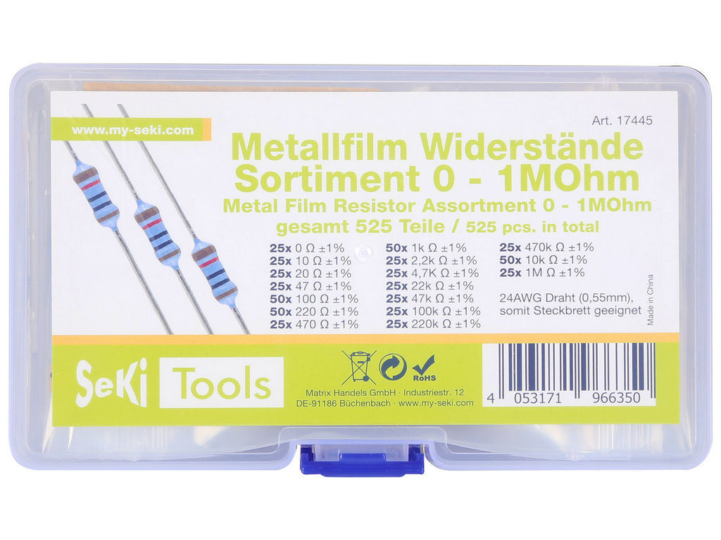 Set otpornika 525kom 0-1M Ohm