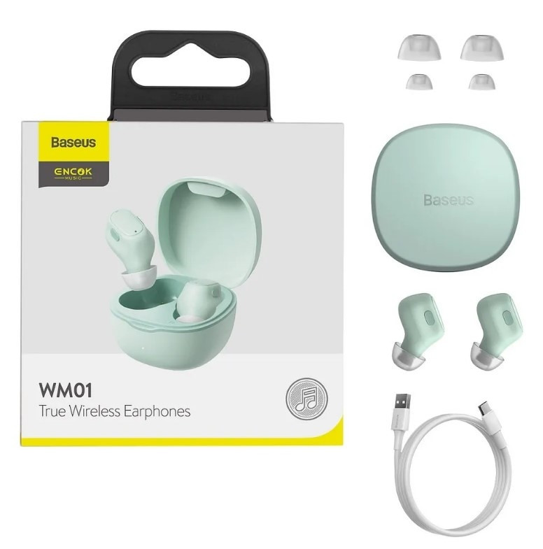 Bežične bluetooth slušalice BASEUS Enock True pastelno zelene