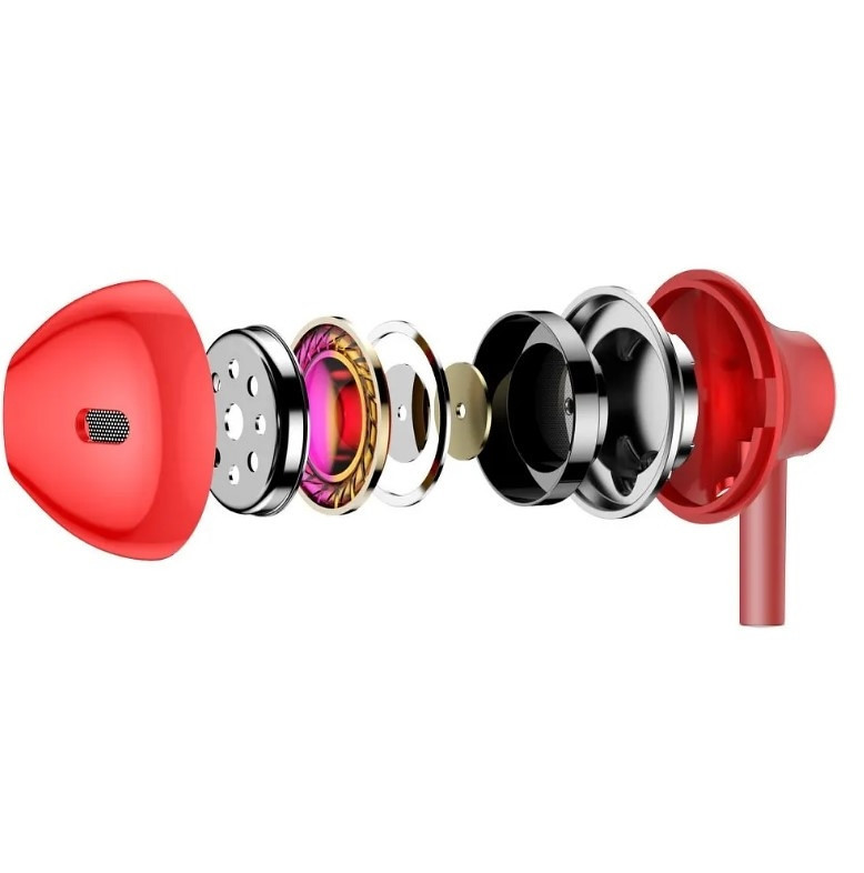 Slušalice za mobitel sa mikrofonom 1.2m IN-EAR 3.5mm crvene BASEUS