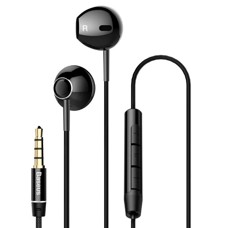 Slušalice za mobitel sa mikrofonom IN-EAR 3.5mm crne BASEUS