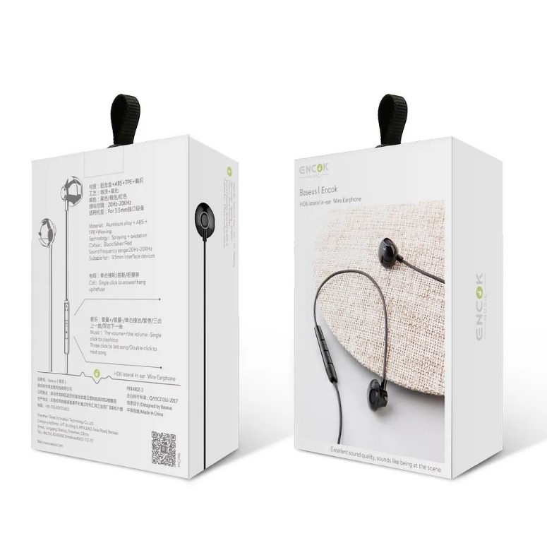 Slušalice za mobitel sa mikrofonom IN-EAR 3.5mm crne BASEUS