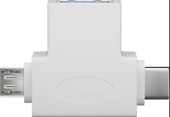 Adapter USB-A na micro USB/USB-C muški