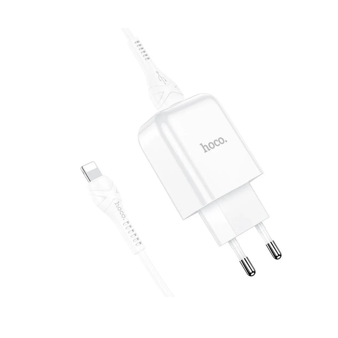 Adapter punjač USB-A Lightning HOCO bijeli sa kablom