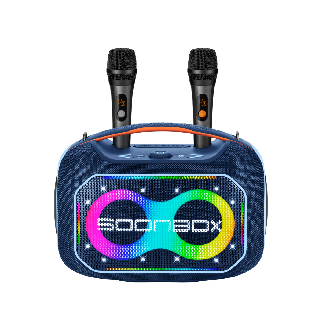 Prijenosni bluetooth karaoke zvučnik sa dva mikrofona SOONBOX S6300PRO plavi