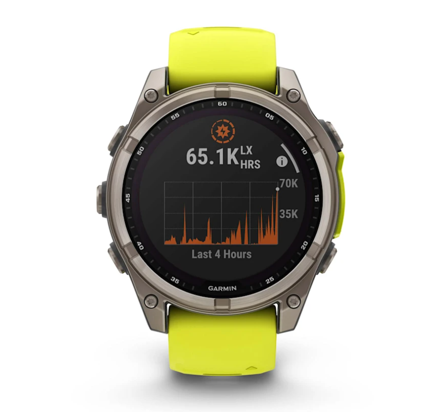 Pametni sat GARMIN FENIX 8 Solar Sapphire Titanium Amp Yellow/Graphite