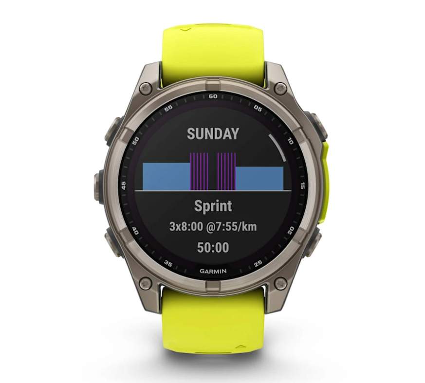 Pametni sat GARMIN FENIX 8 Solar Sapphire Titanium Amp Yellow/Graphite