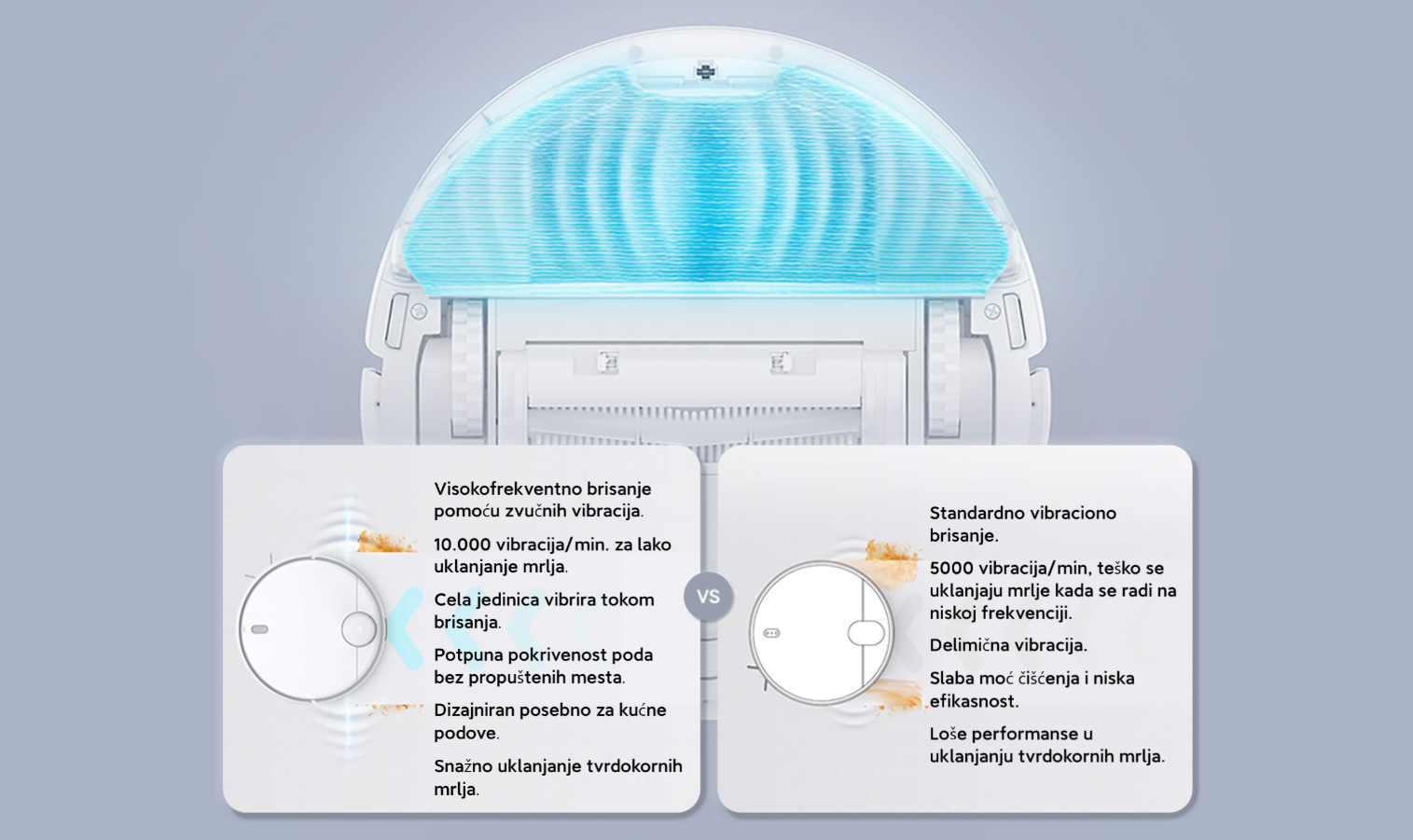 Robot usisivač XIAOMI Mi Mop 2 Pro crni, 10.000 vibracija u minuti za uspješno čišćenje čak i tvrdokornih mrlja