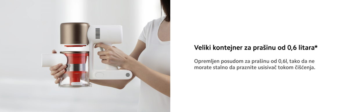 Štapni usisivač XIAOMI G10 Plus, velika posuda za prašinu od 0,6 litara