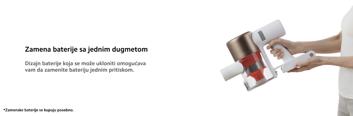 Štapni usisivač XIAOMI G10 Plus, zamjena bazerije sa jednom dugmetom