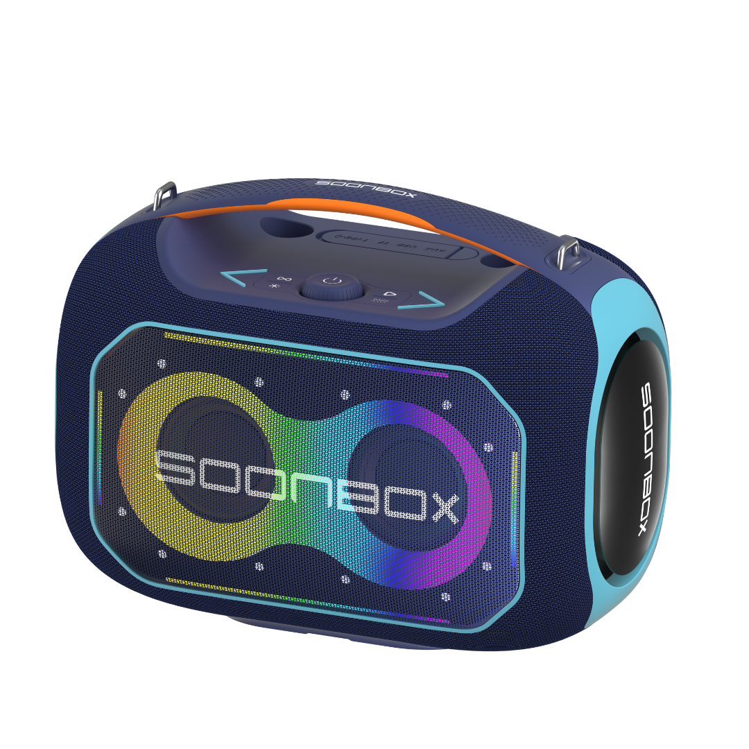 Prijenosni bluetooth karaoke zvučnik sa dva mikrofona FM radio SOONBOX S6300PRO plavi