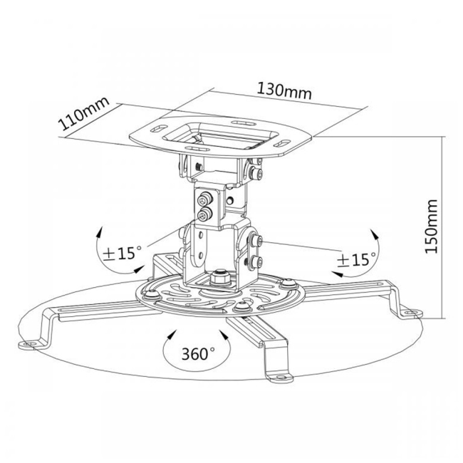 Stropni nosač za projektor SBOX PM-18