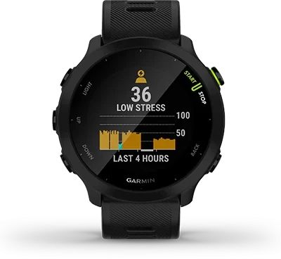 Pametni sat GARMIN Forerunner 55 Aqua ima opciju praćenja stresa