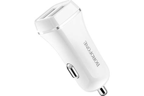 Auto punjač bijeli sa 2 USB izlaza BOROFONE BZ2