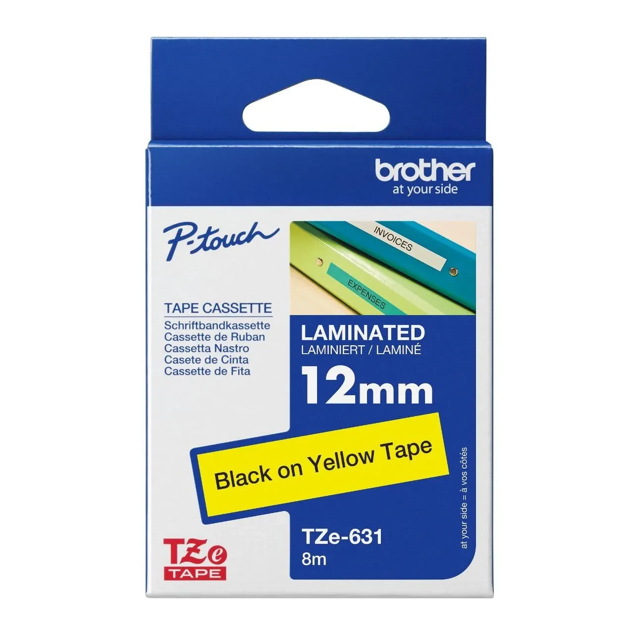 Originalna traka za printer za naljepnice TZE631 12mm crno na žuto