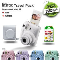 Fotoaparat Polaroid FUJIFILM INSTAX Mini 12  + film + futrola TRAVEL PACK