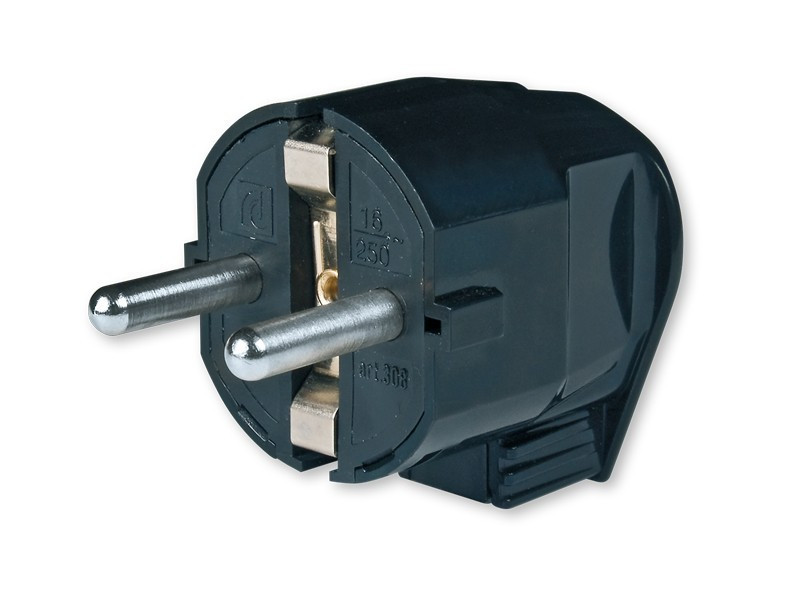 Ugaoni utikač šuko 250V 16A