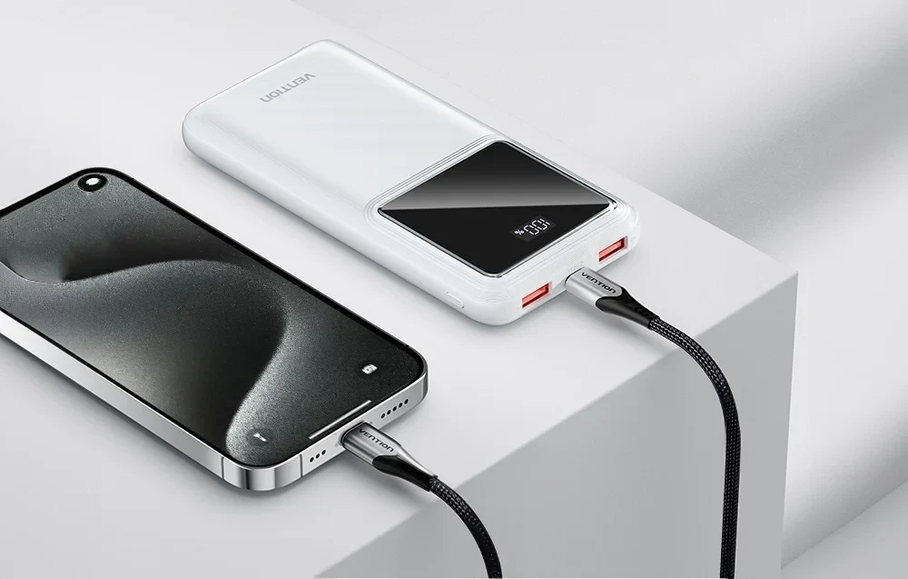 Premium prijenosni punjač powerbank sa displejom VENTION 22.5W 10000mAh bijeli
