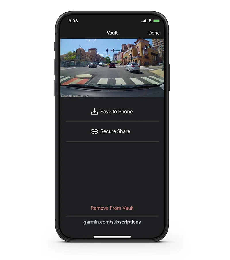 Auto kamera GARMIN Dash Cam Mini 3, pregledavanje i dijeljenje videozapisa