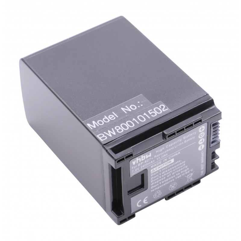Baterija za kameru Canon BP-827, 2740B002 VHBW 7.2V 2400mAh